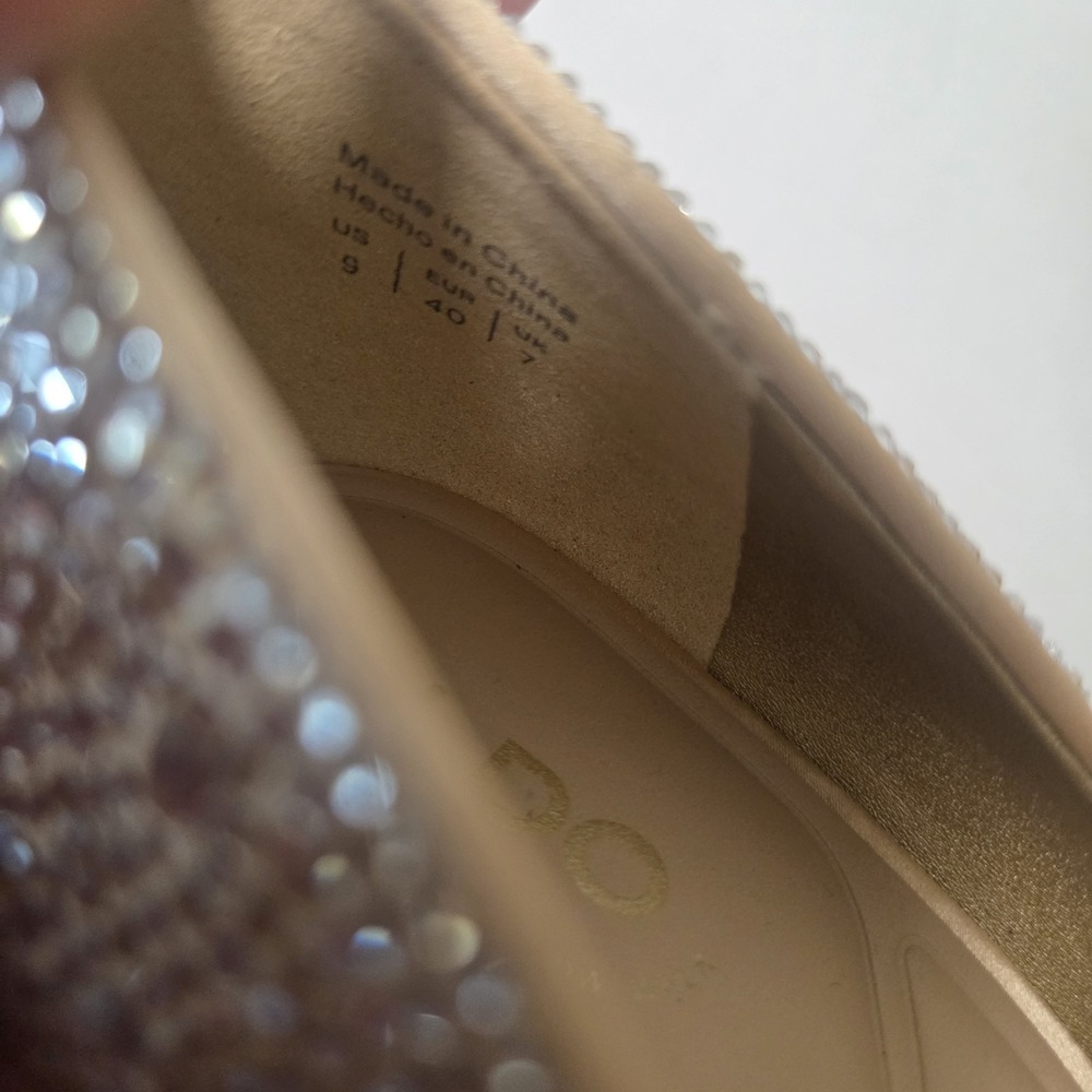 ALDO Stessy2 Crystal Embellished Pointed Toe Stiletto Pumps Champagne Nude Heels - Picture 11 of 13
